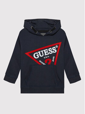 Guess Guess Majica dugih rukava N2YQ09 KAD70 Tamnoplava Oversize