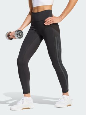 adidas adidas Legginsy Optime Workout 3-Stripes 7/8 Czarny Fitted Fit