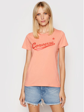 Converse Converse T-shirt Front Logo Short Sleeve 10018268-A29 Narančasta Regular Fit