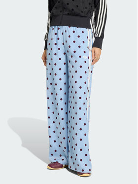 adidas adidas Παντελόνι φόρμας Satin Polka Dots Wide Leg Pant KV1170 Ανοιχτό μπλε Relaxed Fit