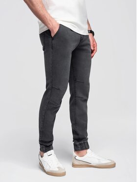 Ombre Ombre Jeansy OM-PADJ-0267 Szary Jogger Fit