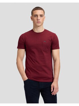 Lee Lee T-Shirt ULTIMATE POCKET TEE Brązowy Slim Fit
