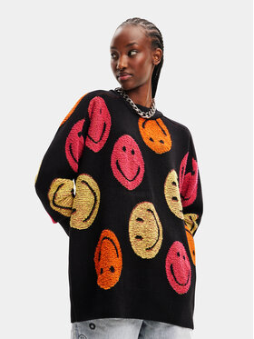 Desigual Desigual Sweater 23WWJF86 Fekete Oversize
