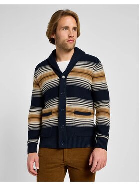 Lee Lee Sweter FRONTIER CARDIGAN Niebieski Regular Fit
