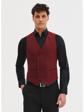 Pako Lorente Pako Lorente Kamizelka P25SF-8X-011 Bordowy Slim Fit
