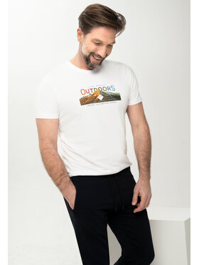 Volcano Volcano T-Shirt T-MOUNTAINS Biały Regular Fit