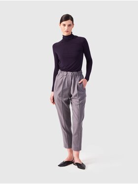 Helene Galwas Helene Galwas Longsleeve z lekkiego modalu Granatowy Slim Fit