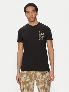 G-Star Raw G-Star Raw Tricou Text Chest D25968-C506 6057 Negru Regular Fit