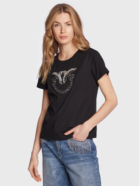 Pinko Pinko T-Shirt 100535 A0MA Czarny Regular Fit