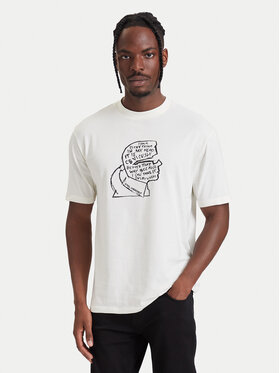 KARL LAGERFELD KARL LAGERFELD T-Shirt 755151 564235 Kremowy Loose Fit