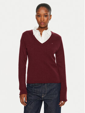 Tommy Hilfiger Tommy Hilfiger Πουλόβερ WW0WW43505 Μπορντό Regular Fit