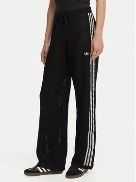 adidas adidas Πλεκτό παντελόνι Knitted Crochet Firebird KC6494 Μαύρο Regular Fit