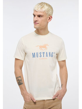 Mustang Mustang T-Shirt ALEX C PRINT Biały Regular Fit