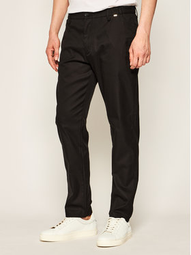 Calvin Klein Calvin Klein Pantaloni din material Elastic Twill K10K104893 Negru Regular Fit