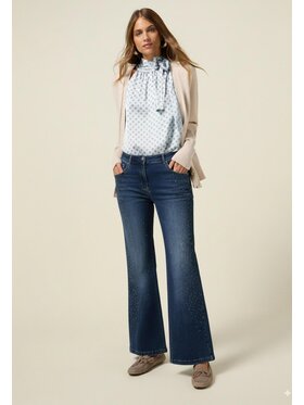 Oltre Oltre Jeansy P446R008845N024 Niebieski Flare Fit