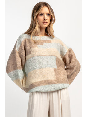 Fobya Fobya Sweter F1895 Zielony Basic Fit