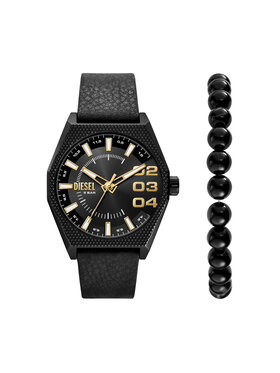Diesel Diesel Uhr und Armband Set Double Scraper DZ2210SET Schwarz