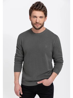 Volcano Volcano Sweter S-MIKO Szary Regular Fit