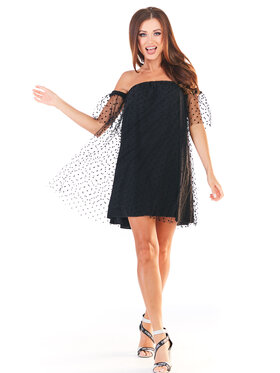 Awama Awama Sukienka letnia A355 Czarny Basic Fit