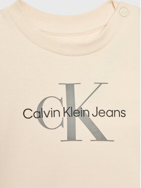 Calvin Klein Jeans Majica Monogram IN0IN00001 Bež Regular Fit