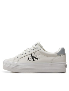 Calvin Klein Jeans Tenisice Vulc Flatform Laceup Lth YW0YW01474 Bijela