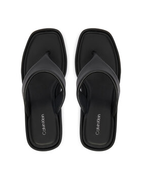 Calvin Klein Calvin Klein Japonki Wedge 70 Sndl Thong Lth HW0HW02880 Czarny