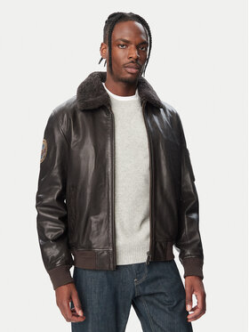 Milestone Milestone Geacă de piele MS Tom 631089 21070 Maro închis Regular Fit