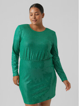 Vero Moda Curve Vero Moda Curve Koktejlové šaty Kalla 1027822 Zelená Regular Fit