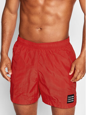 Calvin Klein Swimwear Calvin Klein Swimwear Szorty kąpielowe KM0KM00712 Czerwony Regular Fit