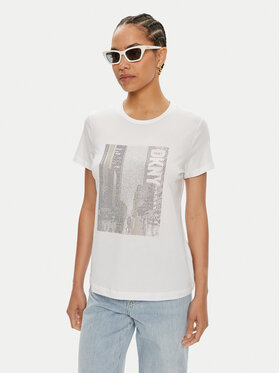 DKNY DKNY Majica P4DHQWNA Bela Regular Fit