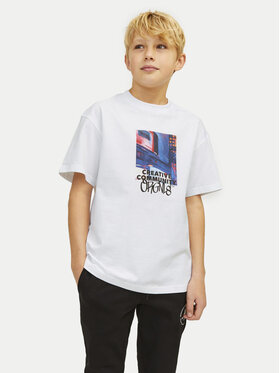 Jack&Jones Junior Jack&Jones Junior T-shirt Bushwick Blur 12263146 Bijela Relaxed Fit