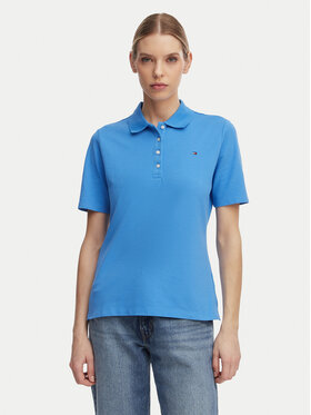 Tommy Hilfiger Tommy Hilfiger Тениска с яка и копчета 1985 WW0WW43224 Син Regular Fit