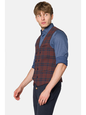 Lancerto Lancerto Kamizelka KA131223000014 Bordowy Slim Fit