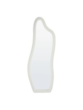 MIAhome MIAhome Lustro w nieregularnej ramie białe Emily 160x58cm Biały