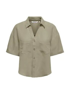 ONLY ONLY Camicia Camicia onlwindy life ss linen Verde Regular Fit