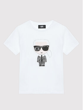 KARL LAGERFELD KARL LAGERFELD T-Shirt Z25370 D Biały Regular Fit