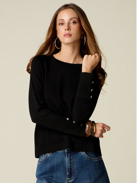 Oltre Oltre Sweter M304J005558N033 Czarny Regular Fit