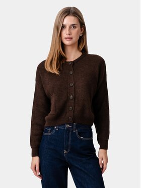 TeeShoppen TeeShoppen Kardigan 'Basic Collection' Brązowy Regular Fit