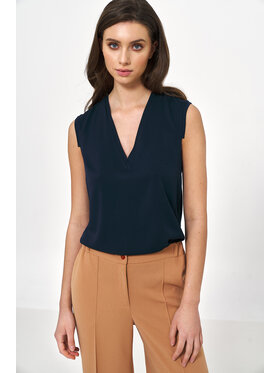 NIFE NIFE Bluzka bez rękawów Granatowy Classic Fit