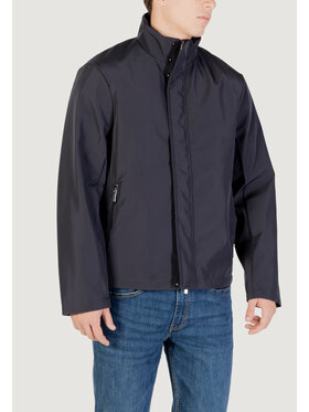 Armani Exchange Armani Exchange Kurtka skórzana BLOUSON JACKET Niebieski Casual Fit