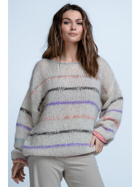 Fobya Fobya Sweter F1844 Beżowy Regular Fit