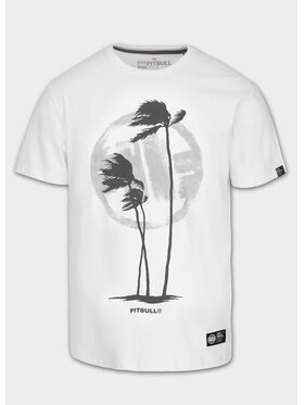 PITBULL PITBULL T-Shirt Koszulka męska PALMS L Biały Regular Fit