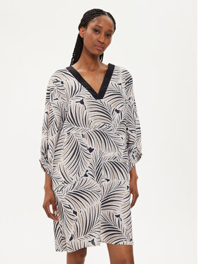 Selmark Selmark Rochie de vară BK795 Bej Regular Fit