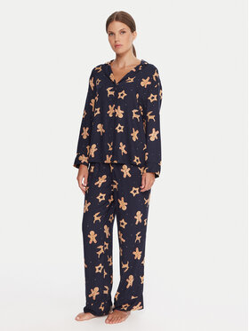 Hunkemöller Hunkemöller Pijama Gingerbread 302783 Negru Regular Fit