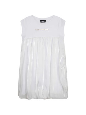 Karl Lagerfeld Kids Karl Lagerfeld Kids Sukienka elegancka Z12243/135 Biały Regular Fit
