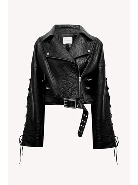 Epuzer Epuzer Kurtka skórzana Biker leather Czarny Standard Fit