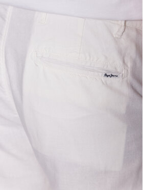 Pepe Jeans Kratke Hlače Arkin Short Linen PM800913 Écru Relaxed Fit