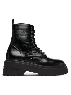 Tommy Jeans Tommy Jeans Čizme Tjw Chunky Shiny EN0EN02848 Crna