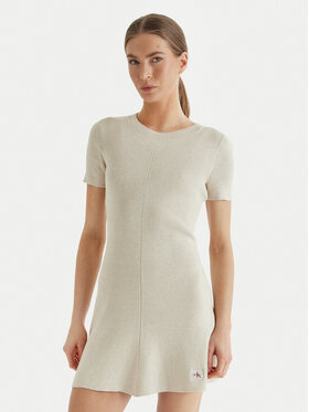 Calvin Klein Jeans Calvin Klein Jeans Rochie tricotată LV047F325G Bej Slim Fit