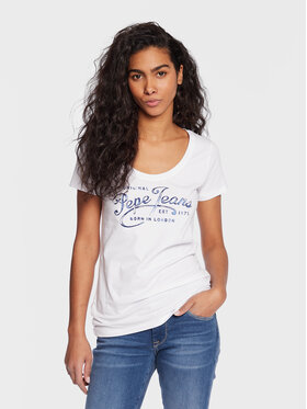 Pepe Jeans Pepe Jeans T-Shirt Mery PL505418 Biały Regular Fit